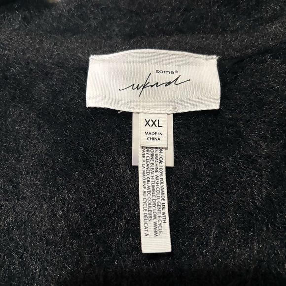Soma Weekend Open Front Cardigan Size XXL Black Pockets Very Soft Lounge Cozy - Picture 3 of 14